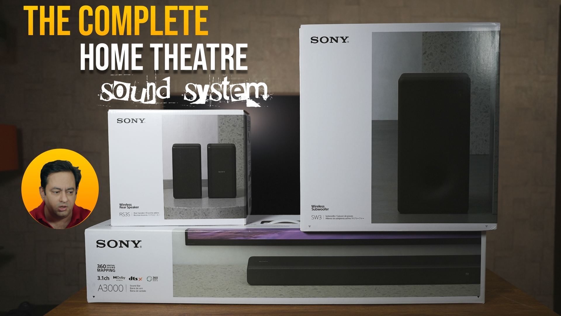 Sony HT-A3000 sound bar with Subwoofer SA-SW3 & Rear Speaker SA-RS3S
