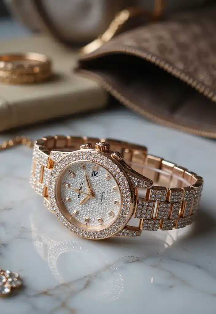 14 Fashion Mechanical Watches That Will Elevate Your Style Game Instantly! - 6. Luxe Glamour: The Diamond-Studded Watch