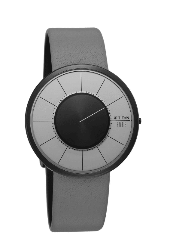Edge UltraSlim Grey Dial Analogue Quartz Leather Strap Men's Watch (10003NL01)