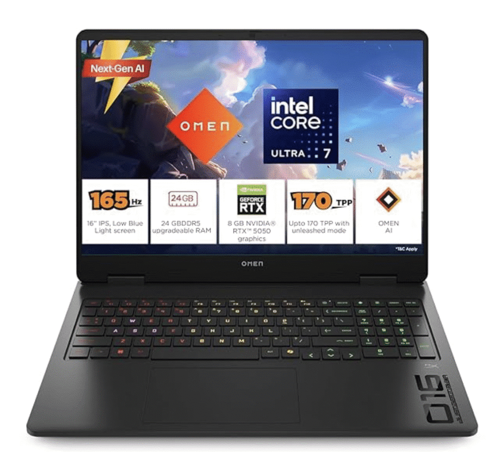 HP Omen 16, Intel Core Ultra 7 255H, 8GB RTX 5050