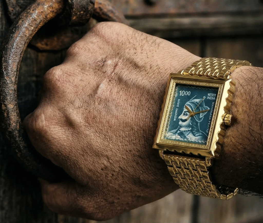 MAHARANA PRATAP STAMP WATCH AUTOMATIC in hand