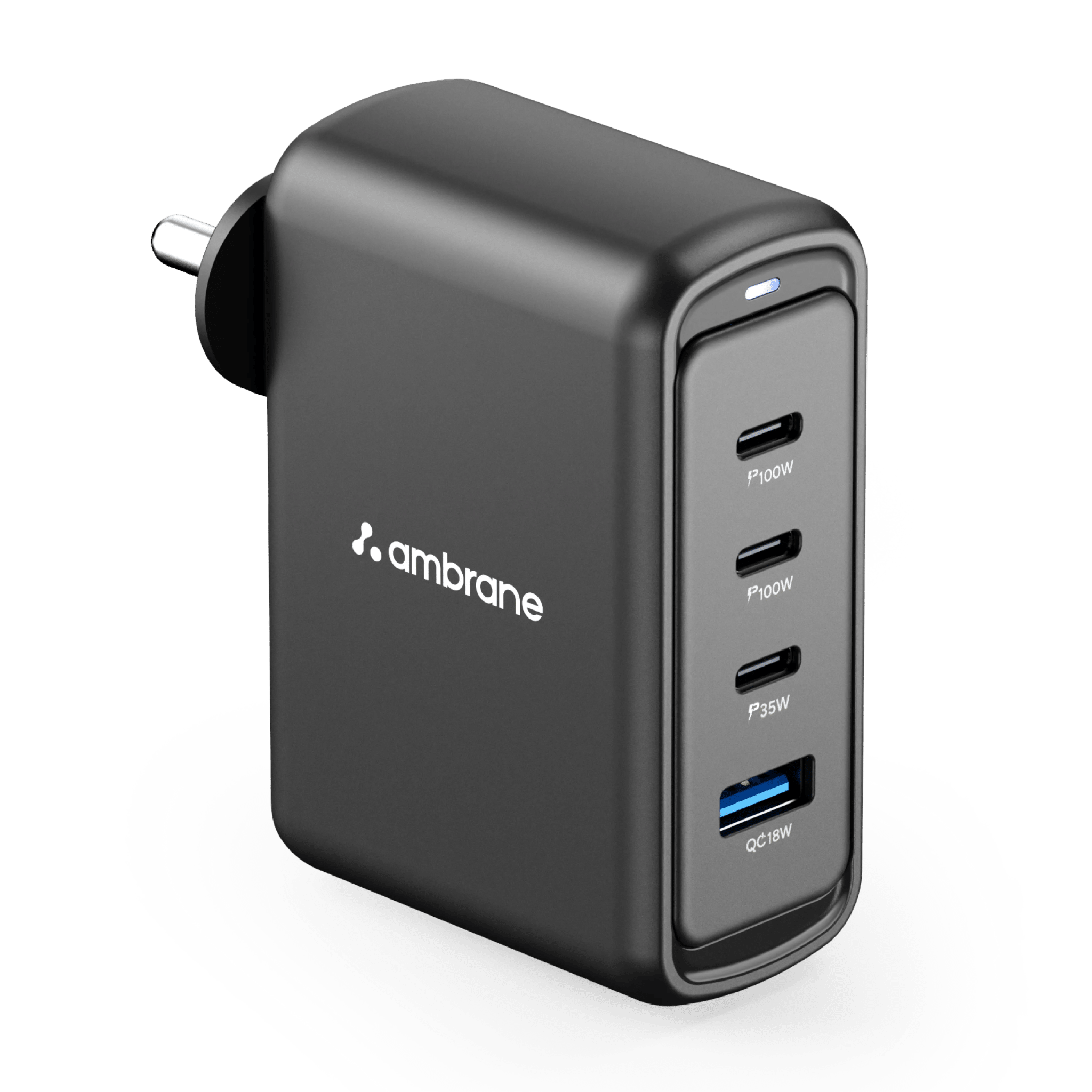 Ambrane Charge 100 100W GaN charger with four charging ports