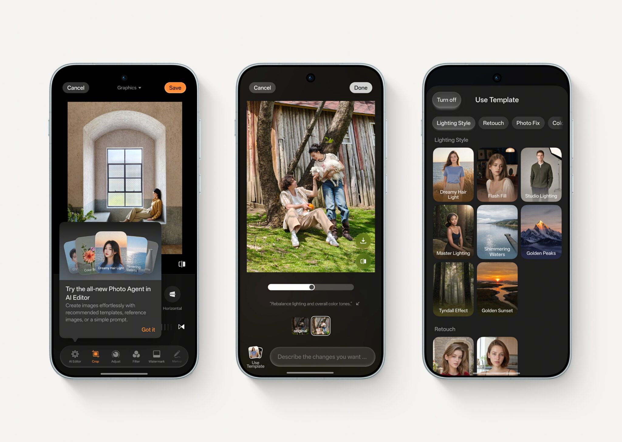 OPPO ColorOS 17 AI Photo Agent editing tools and photo styles