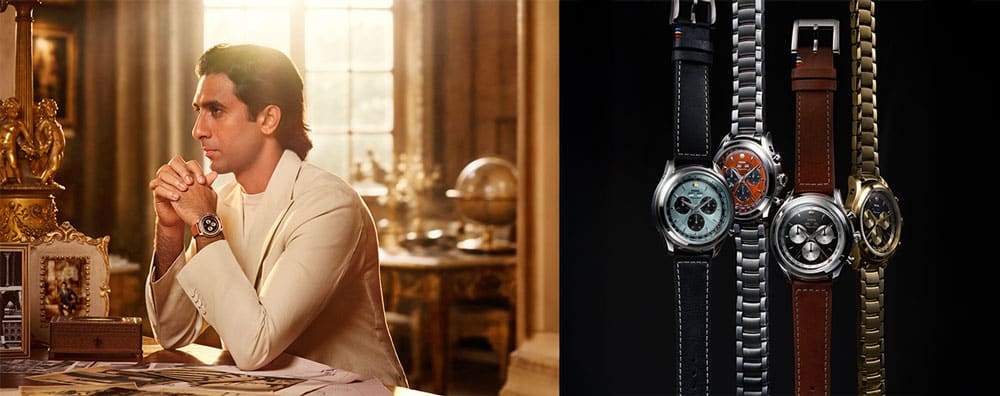 Sawai Padmanabh Singh with Fossil Signature CS-1 watches in the collection campaign