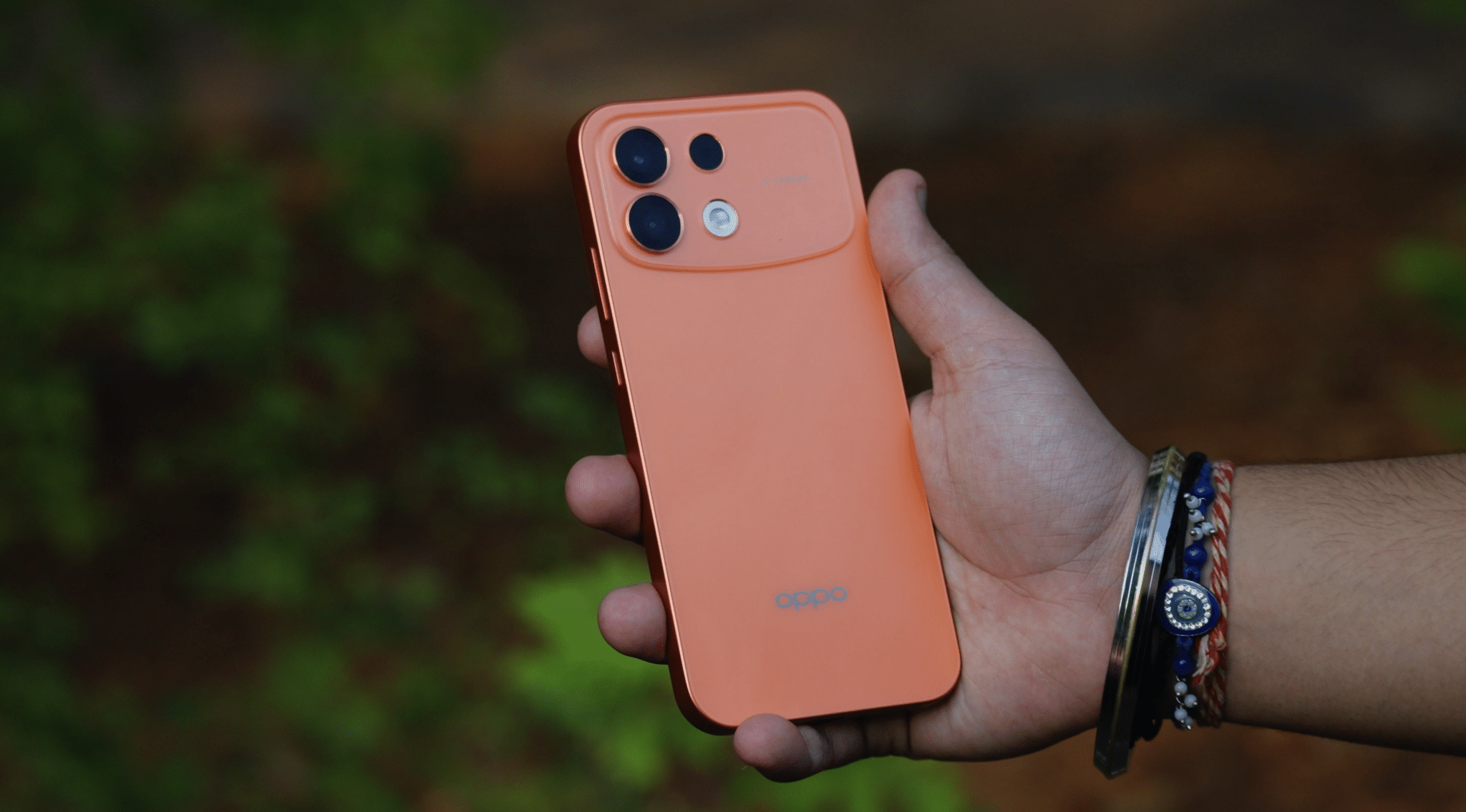 OPPO F35 Pro 5G Sunrise Orange rear panel and camera module
