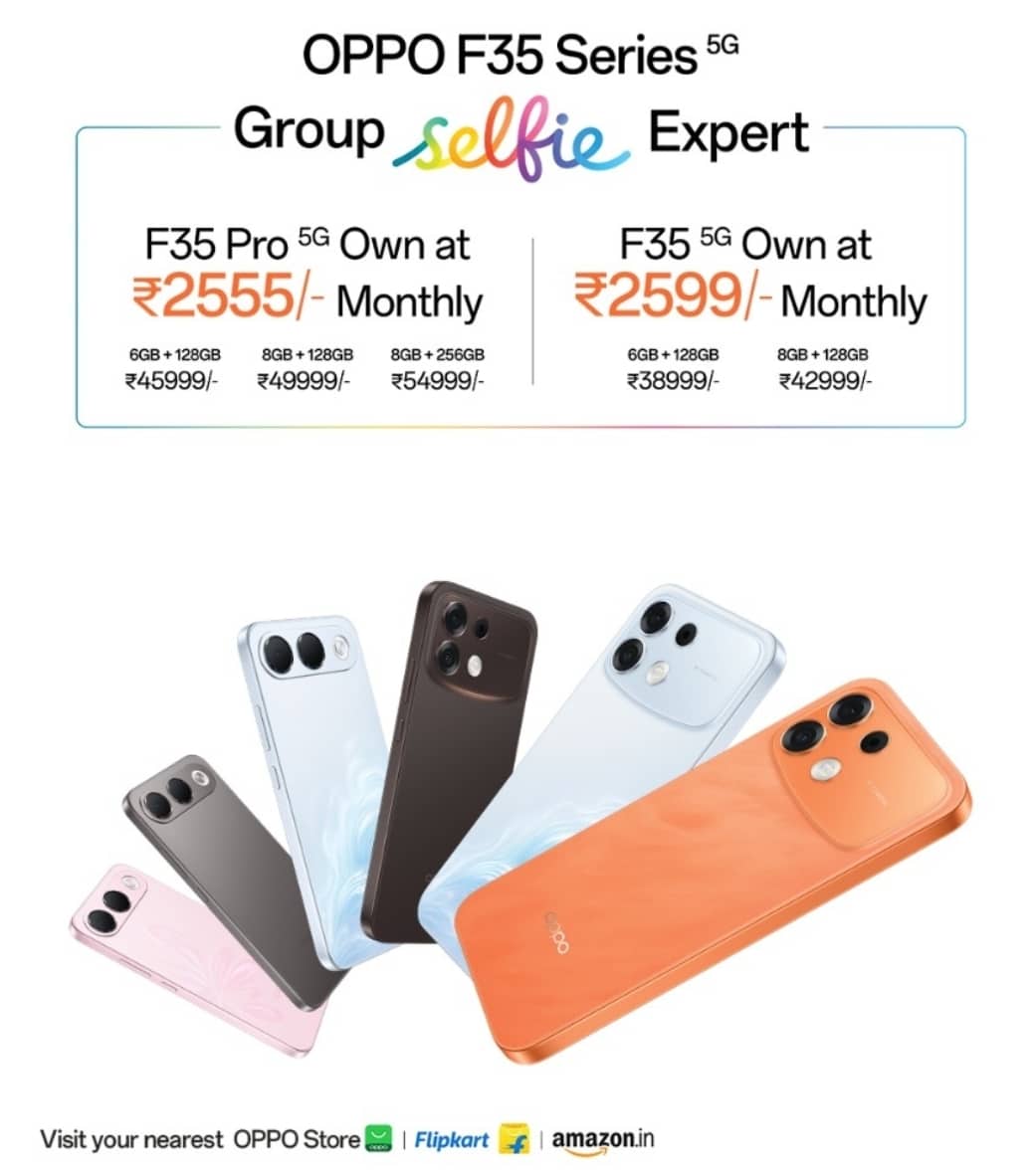 OPPO F35 Pro 5G and F35 5G prices in India, colour options and monthly EMI offers
