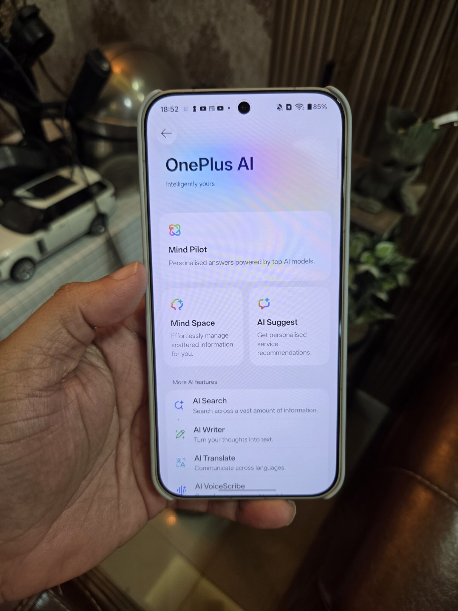 OnePlus AI features including Mind Pilot Mind Space and AI Suggest