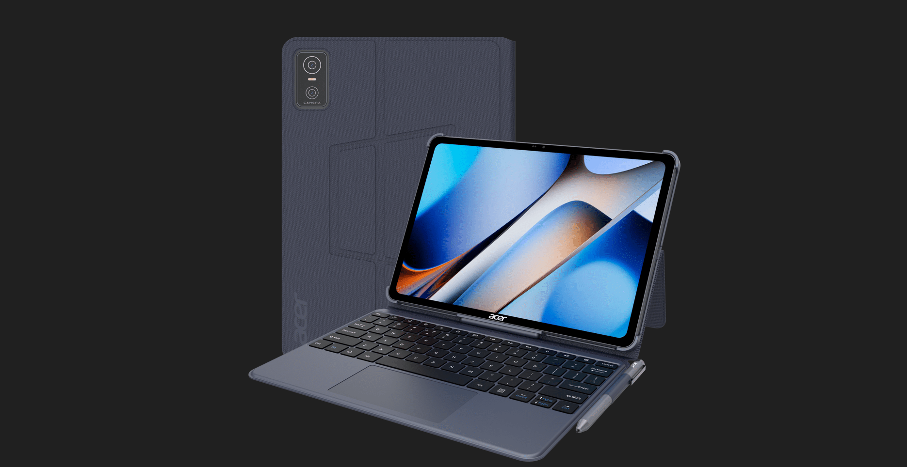 Acer Iconia Tab 12 5G with keyboard cover and stylus
