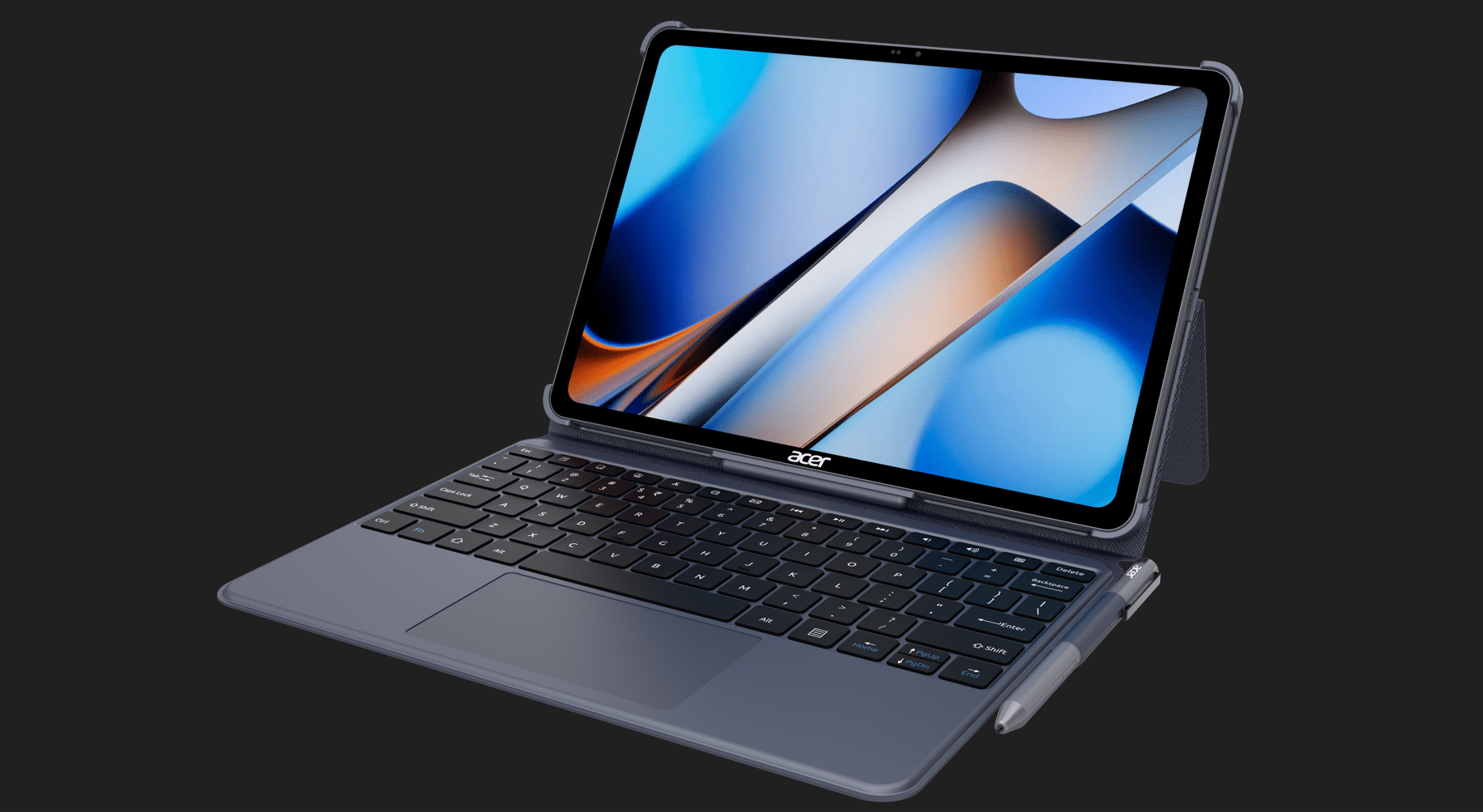 Acer Iconia Tab 12 5G display with keyboard and stylus