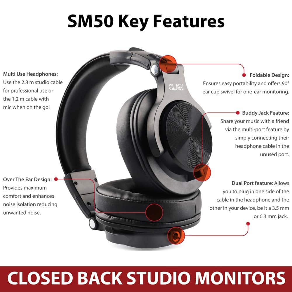 CLAW SM50 Studio Monitoring Headphones