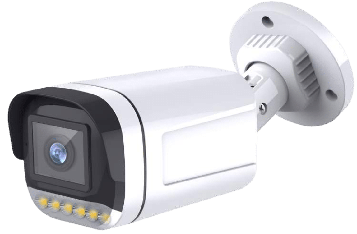 Consistent 2MP Dual-Light AHD bullet CCTV camera with white body and adjustable mounting base