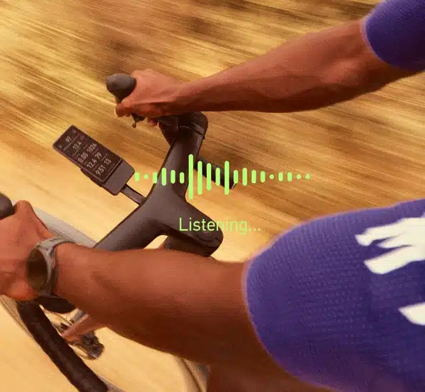 COROS DURA 2 SOLAR voice control shown during a bike ride