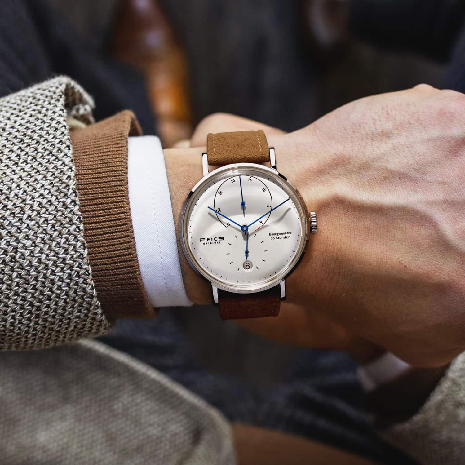 FEICE FM202 automatic watch shown on wrist