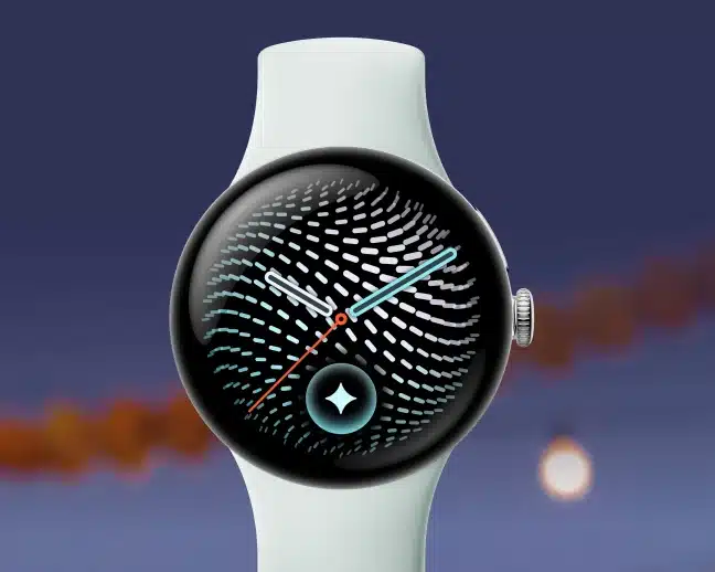 Google Pixel Watch 5 with a light-coloured band in the Diwali sale campaign