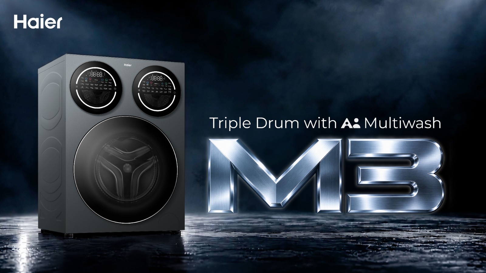 haier m3 triple drum washing machine