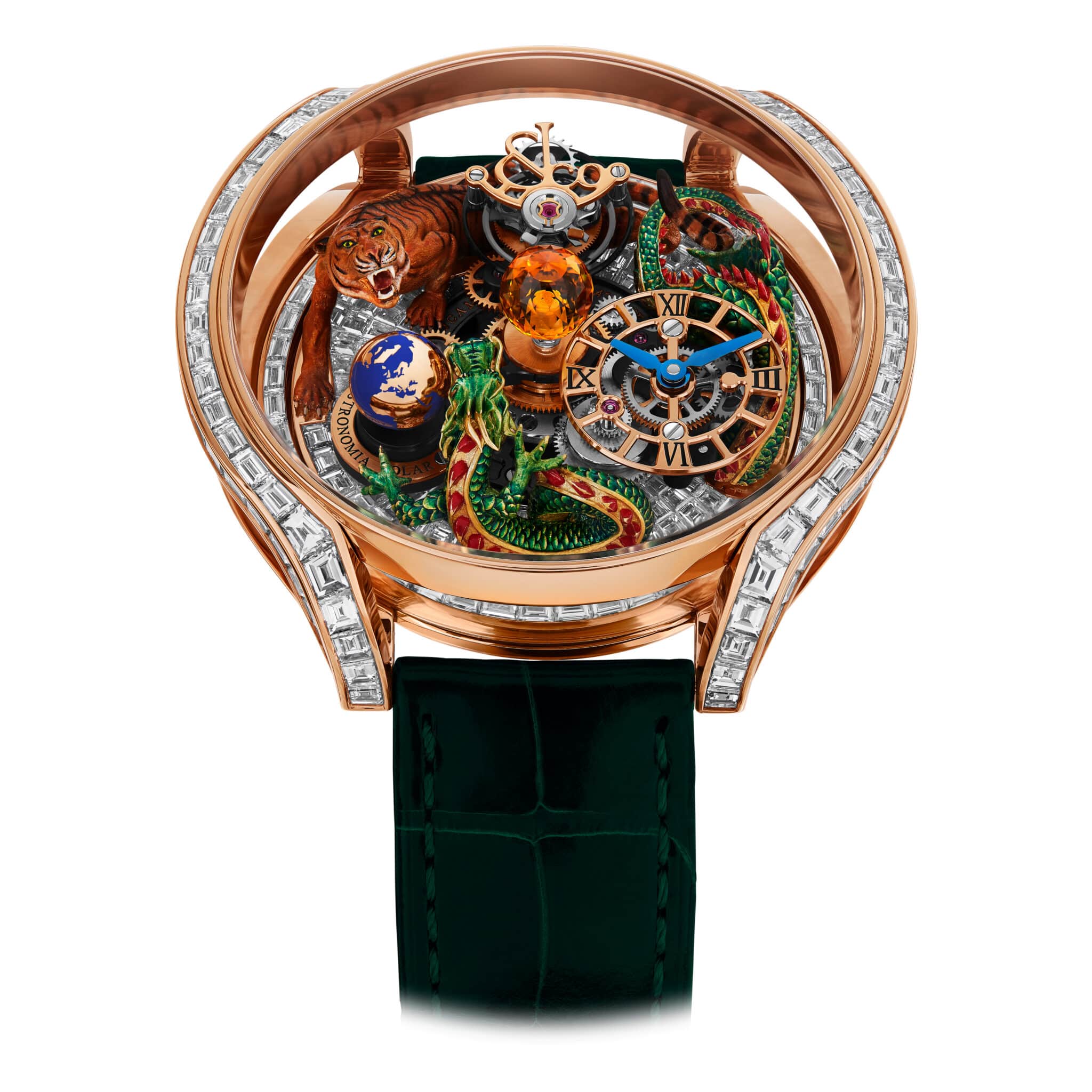 Different Astronomia Solar Baguette Dragon and Tiger variant with diamond-set case