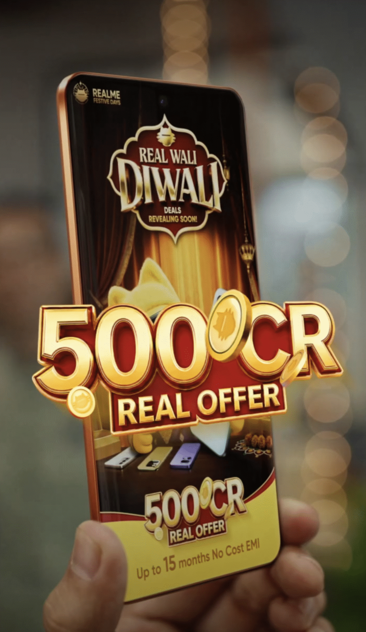 realme RealWaliDiwali campaign showing Rs 500 crore festive offers